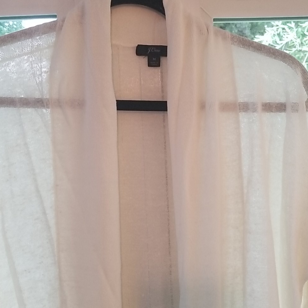 Long gauze knit cardigan. Gorgeous linen color